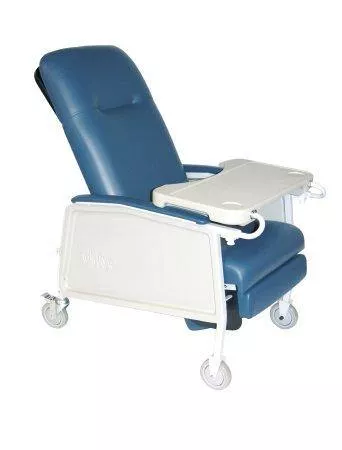 3-Position Recliner McKesson Blue Vinyl Upholstered Four 5 Inch Casters With 2 Locks - M-1065254-2502 | Each