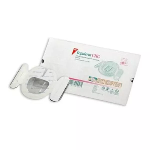 3M Medical Products Dressing IV Tegaderm CHG CHG 3-1/2x4-1/2" Strl Adhesive LF 100/Ca