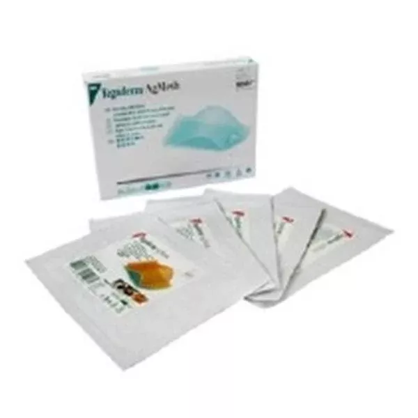 3M Medical Products Dressing Mesh Tegaderm Ag Silver 4x5" Sterile LF 5/Bx, 4 BX/CA (90501)
