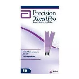 Abbott Blood Ketone Test Strips Precision Xceed Pro 50 Strips per Box 0.6 Microliter Sample Size , 5 Second Test Time For Precision XceedPro Blood Glucose and ß - Ketone Monitoring Systems - M-926422-4758 | Case of 600