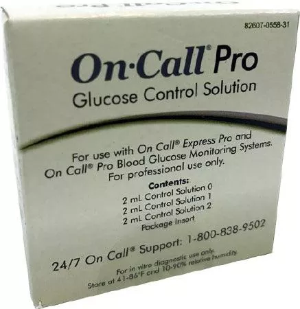 Acon Laboratories Blood Glucose Control Solution On Call Pro Blood Glucose Testing 3 X 2 mL Level 1 Level 2 Level 3 - M-1059054-3867 | Case of 12