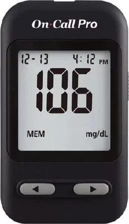 Acon Laboratories Blood Glucose Meter On Call Pro 4 Second Results Stores Up To 300 Results with Date and Time Auto Coding - M-1058986-1652 | Box of 12