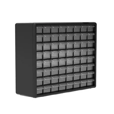Akro-Mils Storage Cabinet Wall Mount Plastic 64 Drawers - M-1015731-2789 | Each