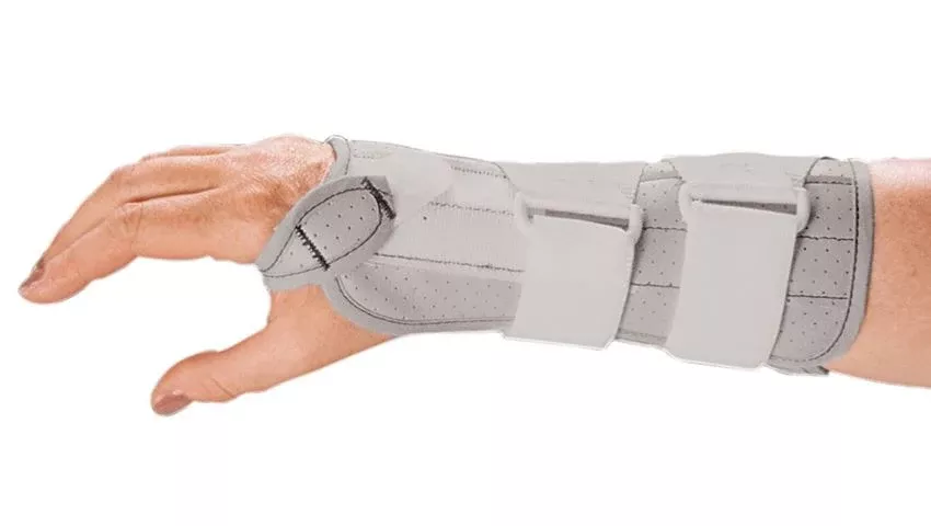 Alimed Immobilizer Freedom Adlt Shrt Wrst Cnvs/Vnl LtGry Sz 8 Sm Rt 1/EA