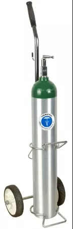 Allied Healthcare D or E Oxygen Cylinder Cart Chrome Plated Steel Silver - M-415976-1900 | Each
