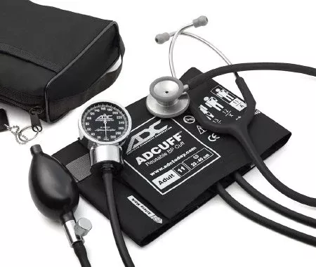 American Diagnostic Corp Aneroid Sphygmomanometer Combo Kit Pocket Style Hand Held Size 10 Nylon Cuff 22 Inch Stethoscope Tube Diaphragm Only Stethoscope - M-496684-2744 | Each