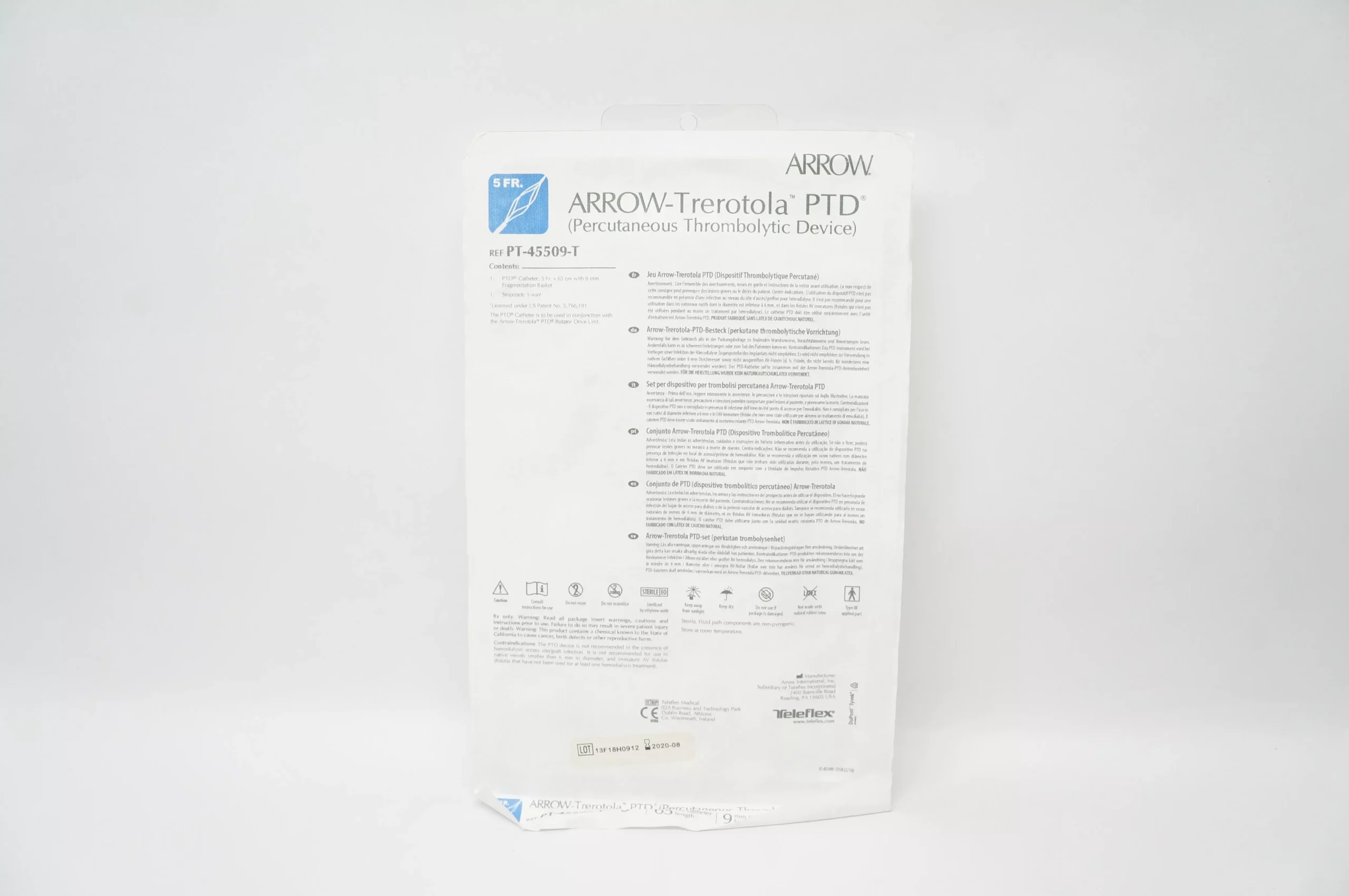 Arrow PT-45509-T Trerotola Percutaneous Thrombolytic Device 5Fr x 65cm x 9mm (x)