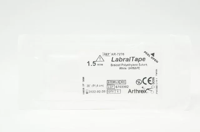 Arthrex AR-7276 LabralTape Braided Polyethylene Stre. White, 1.5mm, 16inch