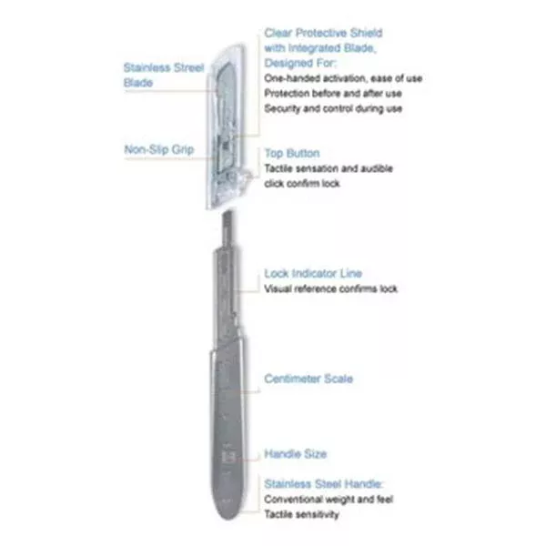 Bard Parker Handle Surgical Blade Bard-Parker #3L Metal Non-Sterile Rsbl 5/Bx