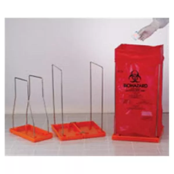 Bel-Art Products Holder Biohazard Clavies 18.5" SS Frm Silver/Orange Small Ea