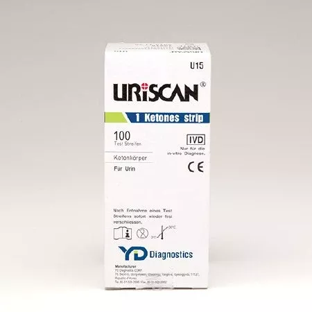 Biosys Labs Reagent Strip Uriscan Ketone 100 per Bottle - M-914020-1827 | Case of 10