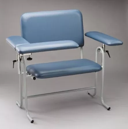 Blood Drawing Chair McKesson 1 Straight Arm / 1 Flip Up Arm Blue - M-485312-4171 | Each