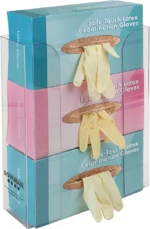 Bowman Manufacturing Glove Box Holder Bowman Horizontal Mounted 3-Box Capacity Clear 3-1/2 X 11 X 14-1/4 Inch Plastic - M-711378-3044 | Each