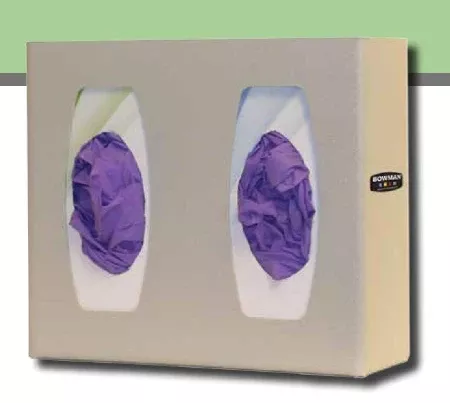 Bowman Manufacturing Glove Box Holder Double with Dividers Horizontal or Vertical Mounted 2-Box Capacity Quartz 4 X 10.13 X 11.38 Inch - M-914548-3360 | Each