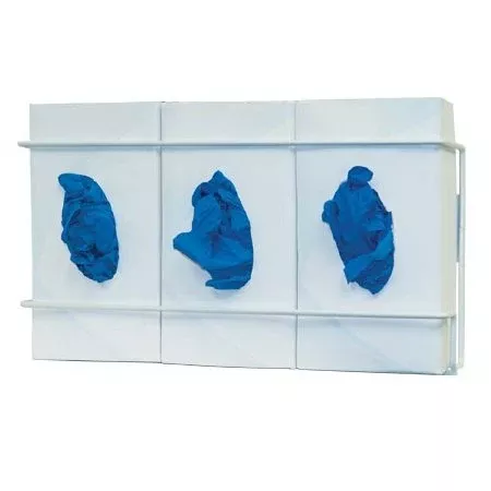 Bowman Manufacturing Glove Box Holder Horizontal or Vertical Mounted 3-Box Capacity White 3.75 X 8.16 X 16.32 Inch Coated Wire - M-1081940-4789 | Pack of 2