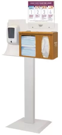 Bowman Manufacturing Hygiene Dispensing Station BOWMAN Floor Stand Maple 18.00 X 18.00 X 57.98 Inch ABS Fauxwood Plastic - M-1060611-2232 | Each