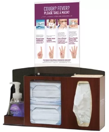 Bowman Manufacturing Hygiene Dispensing Station BOWMAN Surface Mount Cherry 4.45 X 17.90 X 22.30 Inch ABS Fauxwood Plastic - M-1051762-2835 | Each