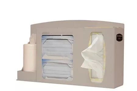 Bowman Manufacturing Hygiene Dispensing Station BOWMAN Wall Mount Quartz Beige 4.45 X 10.50 X 17.90 Inch ABS Plastic - M-738300-4889 | Each