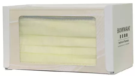 Bowman Manufacturing PPE Dispenser BOWMAN Wall Mount 1-Box Capacity White 4.13 X 4.25 X 7.56 Inch Cold Rolled Steel - M-842680-2990 | Each