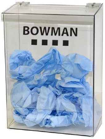 Bowman Manufacturing PPE Dispenser BOWMAN Wall Mount 1-Compartment Clear 5.83 X 12.27 X 17.03 Inch PETG Plastic - M-442885-3283 | Each