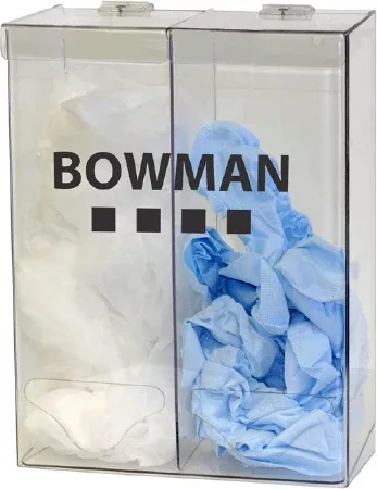 Bowman Manufacturing PPE Dispenser BOWMAN Wall Mount 2-Compartment Clear 5.77 X 12.27 X 17.00 Inch PETG Plastic - M-442886-4977 | Each