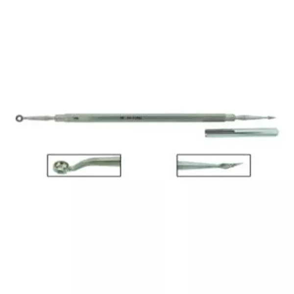 BR Surgical Extractor Comedone Schamberg 6" Sharp/Round Fenestrated Cup SS Ea