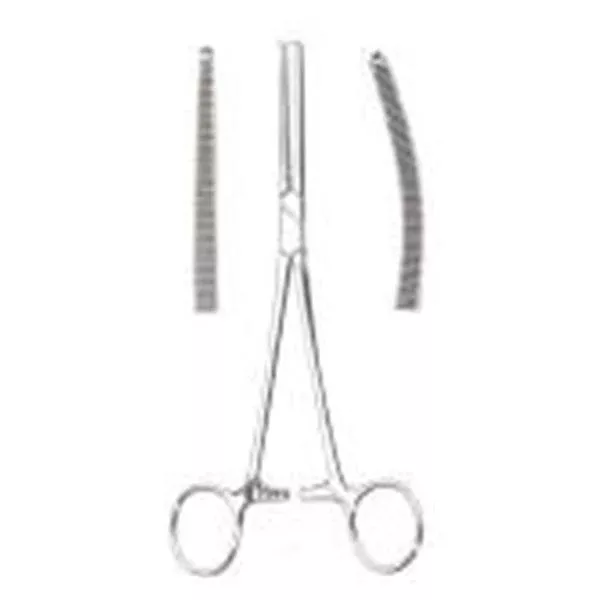 BR Surgical Forcep Hemostatic Rochester-Ochsner 9-1/2" Curved 1x2 Teeth SS Ea