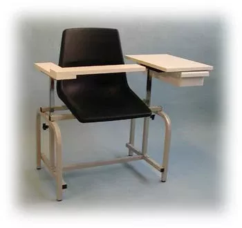 Brandt Industries Blood Drawing Chair with Drawer Double Adjustable Armrests / Interchangeable Neutral Gray - M-502429-4381 | Each