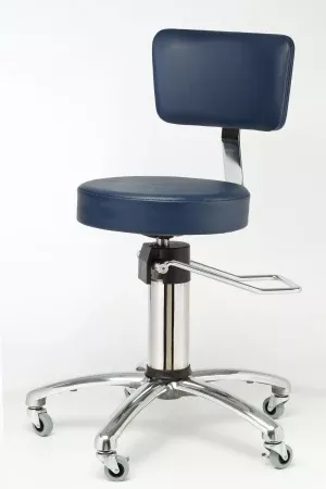 Brandt Industries Surgeon Stool Backrest Hydraulic Height Adjustment 2 Inch Casters Black - M-763910-4777 | Each