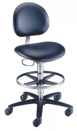 The Brewer Company Lab Stool Backrest Pneumatic Height Adjustment 5 Casters Black - M-667789-3315 | Each