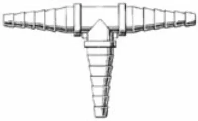 Busse Hospital Disposables "T" Tubing Connector Non-Sterile Connects 3 Sections of Tubing 5 to 11 mm (3/16 to 7/16 Inch) - M-214906-1410 | Case of 150