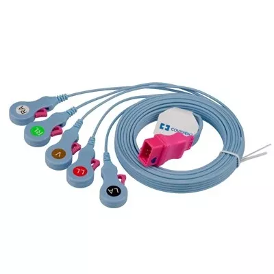 Cardinal ECG Cable Kendall 6 Foot, 5-Leads, Radiolucent - M-1014794-4255 | Case of 100