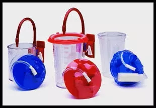 Cardinal Suction Canister Medi-Vac Guardian 1200 mL Shut-Off Valve / Locking Lid - M-217944-2393 | Each