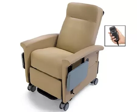 Champion Manufacturing Medical Transport Power Recliner Ascent 65 Series Navy Blue Vinyl 4 Inch Thermalplastic Casters - M-995362-1693 | Each
