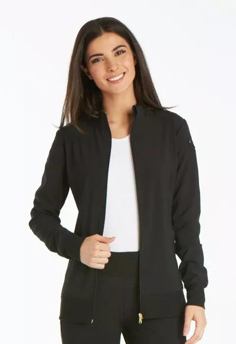 Cherokee Workwear Jacket Scrub Cherokee Womens 2X Large Black Ea