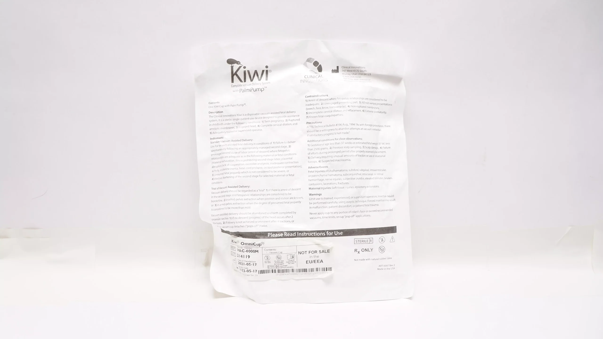 Clinical Innovations VAC-6000M Kiwi Omni Cup Vacuum Delivery System w/PalmPump(x)