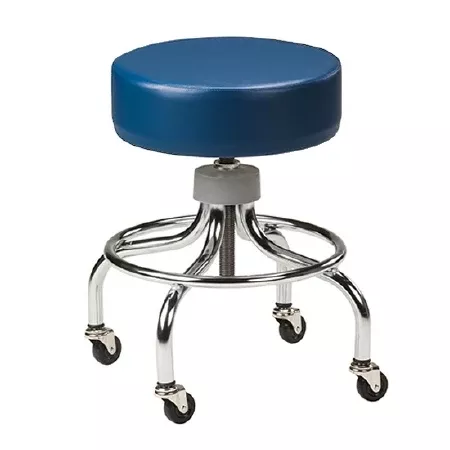 Clinton Industries Base Stool Chrome Series Backless Spin Lift Height Adjustment 4 Casters Gun Metal - M-946857-3164 | Each
