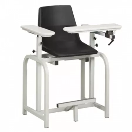 Clinton Industries Blood Drawing Chair Lab Series Extra Tall Single Adjustable Flip Up Armrest Black - M-959546-1616 | Each