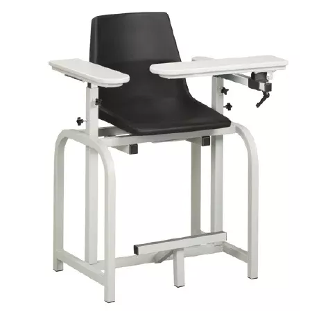 Clinton Industries Blood Drawing Chair Standard Lab Series Flip Up Arm Black - M-1008213-3883 | Each
