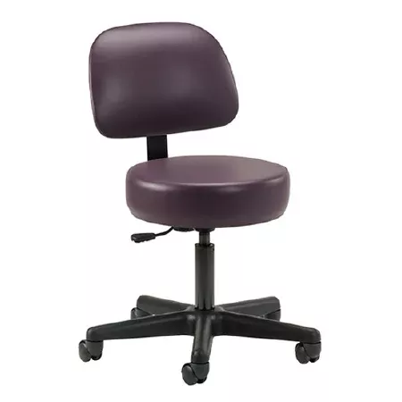 Clinton Industries Exam Stool Key Series Upholstered Back Pneumatic Height Adjustment 5 Casters Warm Gray - M-1004420-1318 | Each