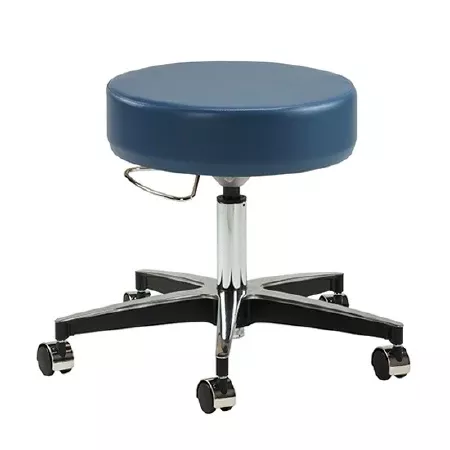 Clinton Industries Exam Stool Premier Series Upholstered Back Pneumatic Height Adjustment 5 Casters Black - M-1006299-3319 | Each