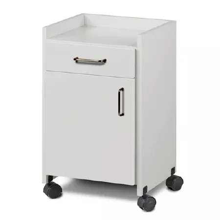 Clinton Industries Mobile Bedside Cabinet 8720 Model Natural Frame, Doors and Drawer, Sand Door and Drawer Pulls 15-3/4 X 17-1/4 X 29-1/4 Inch 1 Drawer - M-1010246-3903 | Each