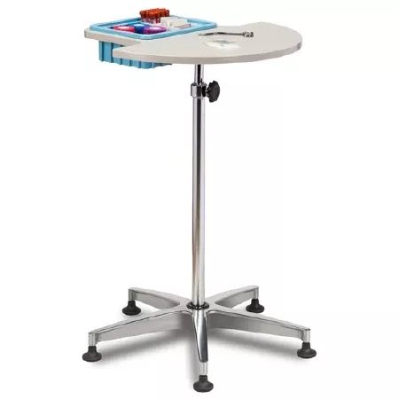 Clinton Industries Phlebotomy Stand ClintonClean Stationary Solid Plastic (Top) / Aluminum (Base) / Chrome Plated Steel (Pole) / Nylon (Glides) Knob Lock - M-939769-4450 | Each