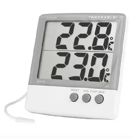 Cole-Parmer Inst. Digital Thermometer with Alarm Traceable Fahrenheit / Celsius -58° to +158°F (-50° to +70°C) Internal Sensor / External Probe Multiple Mounting Options Battery Operated - M-1041667-1217 | Each