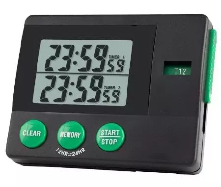 Cole-Parmer Inst. Electronic Alarm Timer 2 Channel, Count up and Down Traceable 24 Hours Digital Display - M-1041673-4689 | Each