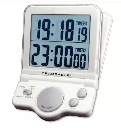 Cole-Parmer Inst. Electronic Alarm Timer 2 Channel, Jumbo Display Traceable 24 Hours LCD Display - M-897979-2297 | Each