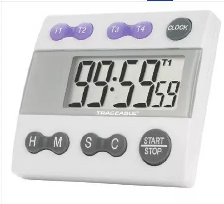 Cole-Parmer Inst. Electronic Alarm Timer 4 Channel, Count Up and Down Traceable 100 Hours Digital Display - M-895301-3117 | Each