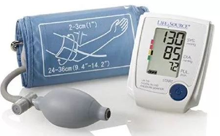 A&D Engineering Digital Aneroid Sphygmomanometer with Cuff LifeSource 1-Tube Desk Model Adult Large Cuff - M-1133534-1313 | Each