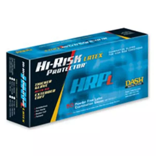 Dash Medical GlovesGloves Exam Hi-Risk Protector Powder-Free Ltx Md NS Natural 50/Bx, 10 BX/CA (HRL50M)