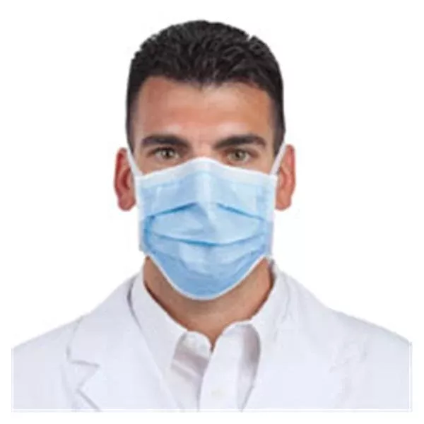 Denstply Sirona Preventive Face Mask Tie On Com-Fit Anti-Fog Blue 6Bx/Ca